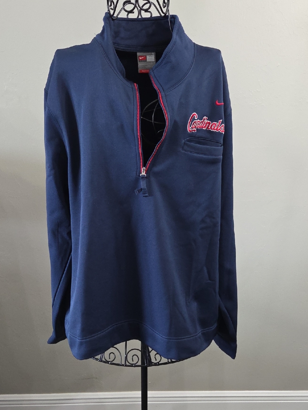 Nike Navy Quarter-Zip Pullover with Red Accents
